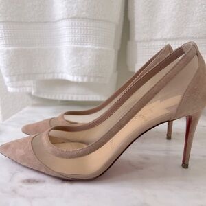 Nude/mesh Christian Louboutin heels
